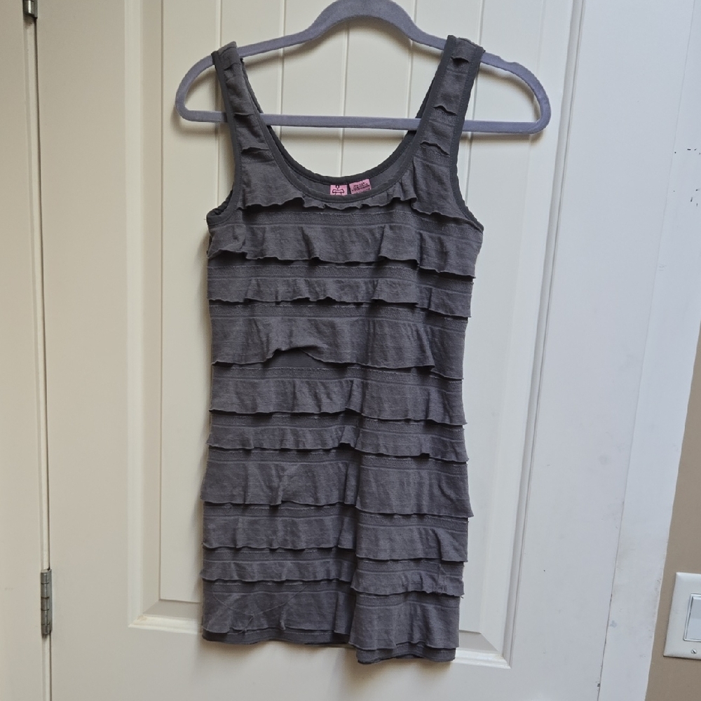 Love on a Hanger Youth Charcoal Sleeveless Dress Medium